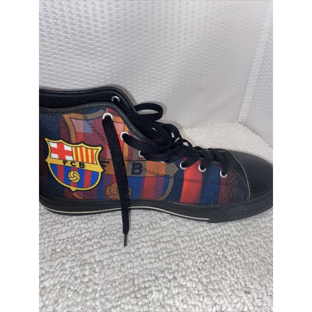 FCBARCELONA Football Team Canvas Colorful Sneakers Mid Rise Size 10 Men - Picture 3 of 6
